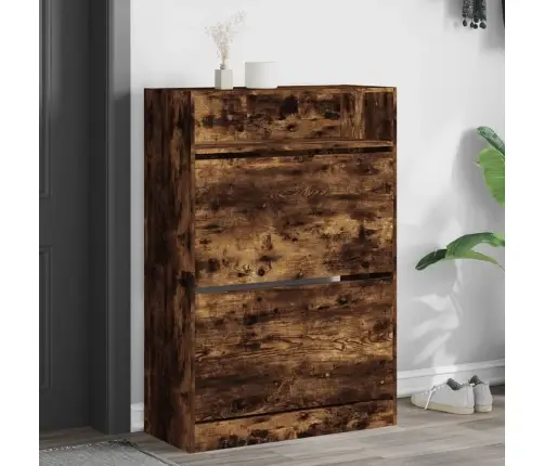 Apavu Skapītis Ar 2 Atvilktnēm, Ozolkoka Krāsa, 80X34X116 Cm Vidaxl