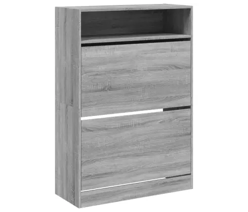 Apavu Skapītis Ar 2 Atvilktnēm, Pelēka Ozola, 80X34X116 Cm Vidaxl