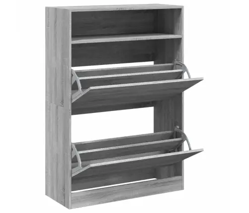 Apavu Skapītis Ar 2 Atvilktnēm, Pelēka Ozola, 80X34X116 Cm Vidaxl