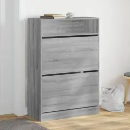 Batų Spintelė Su 2 Atverčiamais Stalčiais, Pilka, 80X34X116Cm