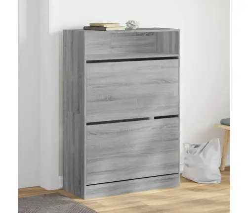 Apavu Skapītis Ar 2 Atvilktnēm, Pelēka Ozola, 80X34X116 Cm Vidaxl