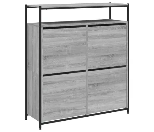 Apavu Skapītis Ar 4 Atvilktnēm, Pelēka Ozola, 100X34X112 Cm Vidaxl