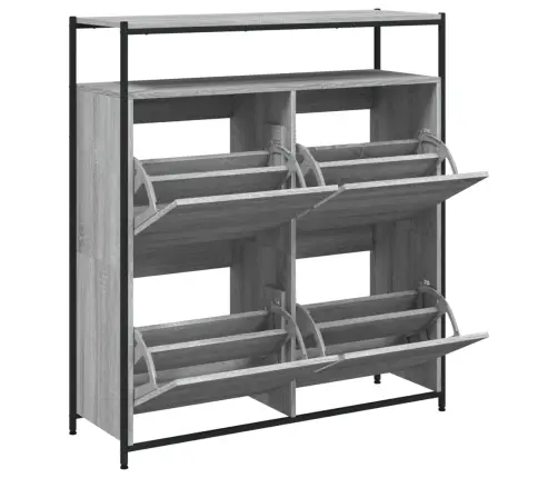 Apavu Skapītis Ar 4 Atvilktnēm, Pelēka Ozola, 100X34X112 Cm Vidaxl