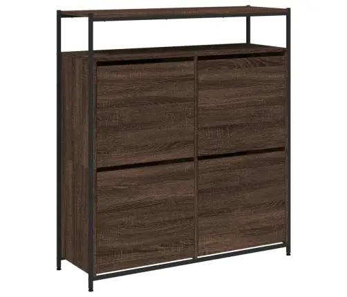 Apavu Skapītis Ar 4 Atvilktnēm, Brūna Ozolkoka, 100X34X112 Cm Vidaxl