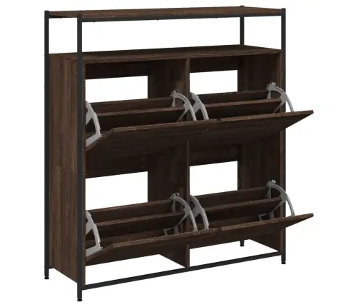 Apavu Skapītis Ar 4 Atvilktnēm, Brūna Ozolkoka, 100X34X112 Cm Vidaxl