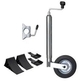 Piekabes Atbalsta Ritenis Ar Skavu Un Riteņa Paliktņiem, 48 Mm Vidaxl