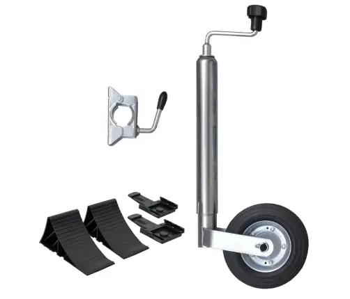 Piekabes Atbalsta Ritenis Ar Skavu Un Riteņa Paliktņiem, 48 Mm Vidaxl