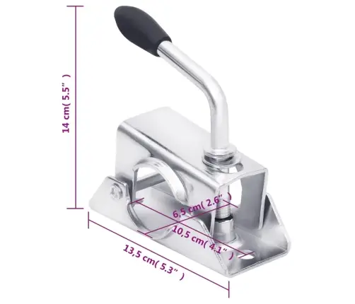 Piekabes Atbalsta Ritenis Ar Skavu Un Riteņa Paliktņiem, 48 Mm Vidaxl