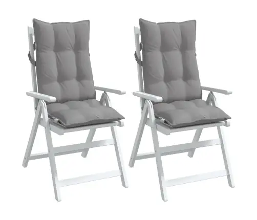 Kõrge Seljatoega Toolipadjad 2 Tk, Hall, Oxford Kangas