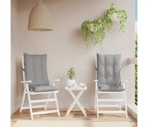 Kõrge Seljatoega Toolipadjad 2 Tk, Hall, Oxford Kangas