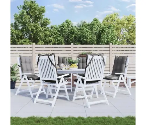 Kõrge Seljatoega Toolipadjad 6 Tk, Hall, Oxford Kangas