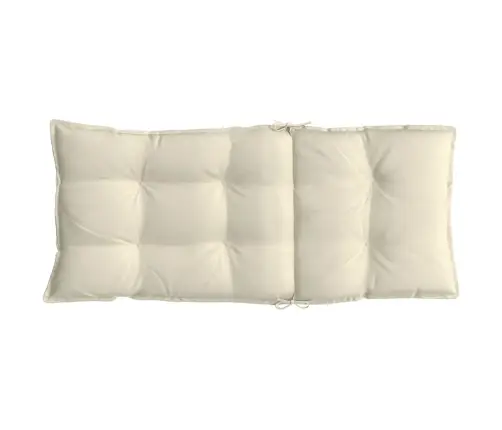 Kõrge Seljatoega Toolipadjad 2 Tk, Kreemjas, Oxford Kangas