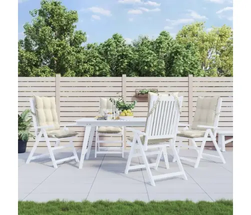 Kõrge Seljatoega Toolipadjad 4 Tk, Kreemjas, Oxford Kangas