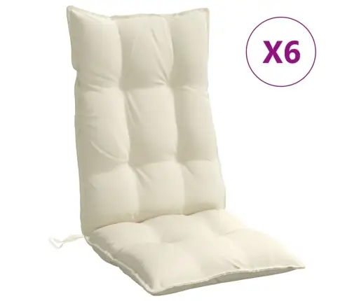 Dārza Krēslu Spilveni, 6 Gab., Krēmkrāsas Oksforda Audums Vidaxl