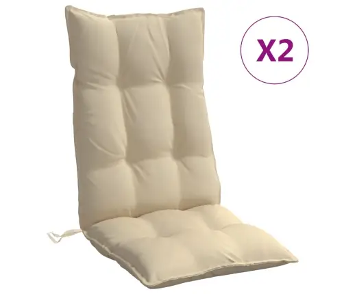 Dārza Krēslu Spilveni, 2 Gab., Bēšs Oksforda Audums Vidaxl