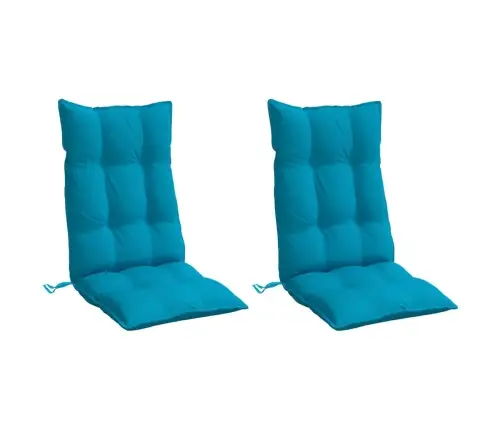 Kõrge Seljatoega Toolipadjad 2 Tk, Helesinine, Oxford Kangas
