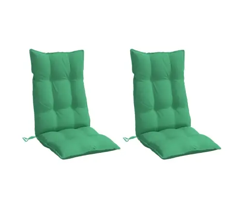Kõrge Seljatoega Toolipadjad 2 Tk, Roheline, Oxford Kangas