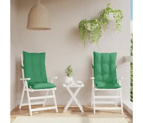 Kõrge Seljatoega Toolipadjad 2 Tk, Roheline, Oxford Kangas