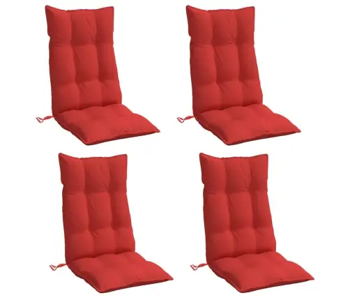 Kėdės Pagalvėlės, 4Vnt., Raudonos Spalvos, Oksfordo Audinys