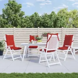 Kėdės Pagalvėlės, 4Vnt., Raudonos Spalvos, Oksfordo Audinys