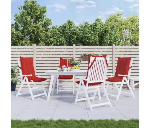 Kėdės Pagalvėlės, 4Vnt., Raudonos Spalvos, Oksfordo Audinys