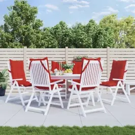 Kėdės Pagalvėlės, 6Vnt., Raudonos Spalvos, Oksfordo Audinys