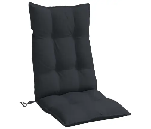 Kõrge Seljatoega Toolipadjad 2 Tk, Must, Oxford Kangas