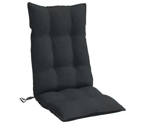 Kõrge Seljatoega Toolipadjad 4 Tk, Must, Oxford Kangas