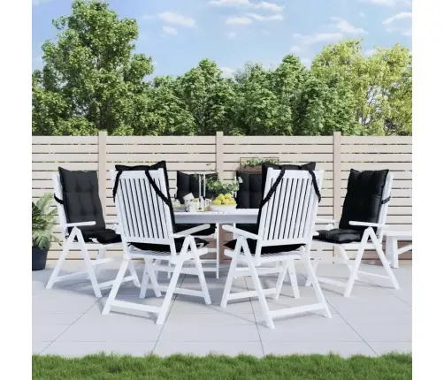 Kõrge Seljatoega Toolipadjad 6 Tk, Must, Oxford Kangas