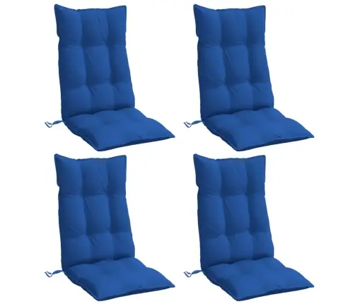 Kõrge Seljatoega Toolipadjad 4 Tk, Sügavsinine, Oxford Kangas