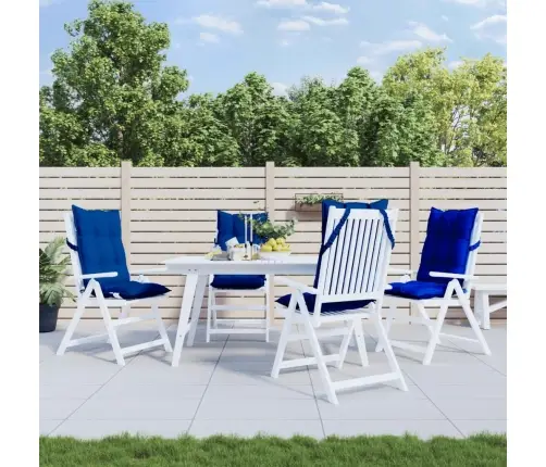 Kõrge Seljatoega Toolipadjad 4 Tk, Sügavsinine, Oxford Kangas