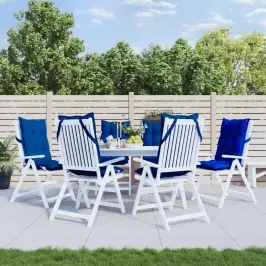 Kõrge Seljatoega Toolipadjad 6 Tk, Sügavsinine, Oxford Kangas