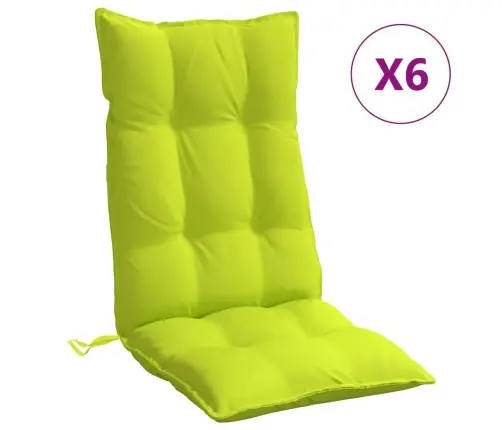 Dārza Krēslu Spilveni, 6 Gab., Spilgti Zaļš Oksforda Audums Vidaxl