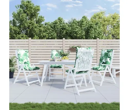 Kõrge Seljatoega Toolipadjad 4 Tk, Lehemuster, Oxford Kangas