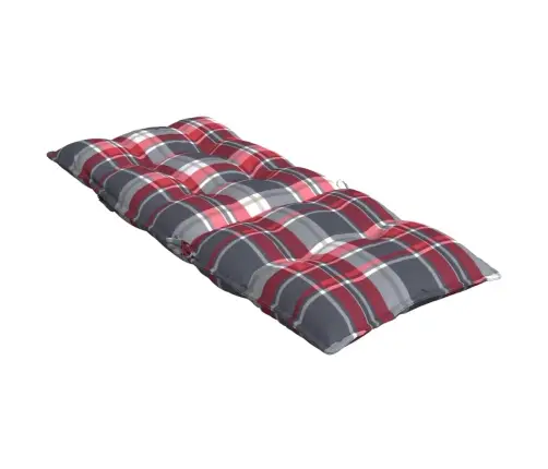 Kõrge Seljatoega Toolipadjad 6 Tk, Punane Ruudumuster, Kangas