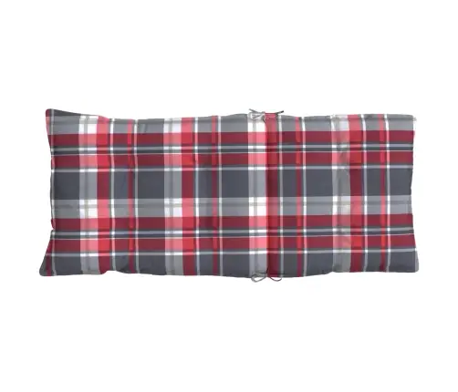 Kõrge Seljatoega Toolipadjad 6 Tk, Punane Ruudumuster, Kangas