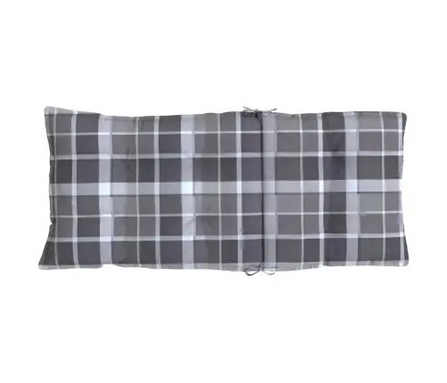 Kõrge Seljatoega Toolipadjad 4 Tk, Hall Ruudumuster, Kangas