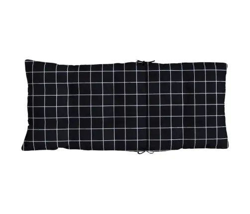 Kõrge Seljatoega Toolipadjad 2 Tk, Must Ruudumuster, Kangas
