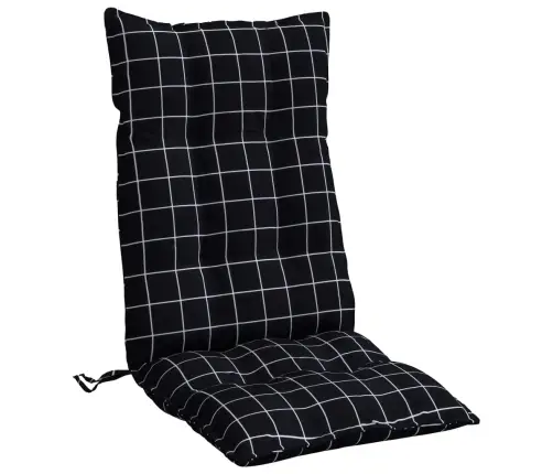 Dārza Krēslu Matrači, 6 Gab., Oksforda Audums, Melnas Rūtis Vidaxl