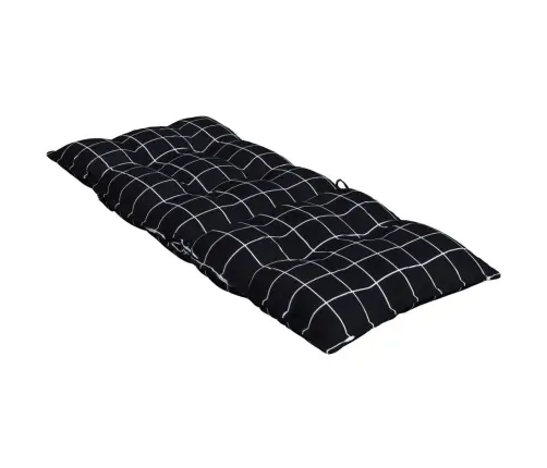 Dārza Krēslu Matrači, 6 Gab., Oksforda Audums, Melnas Rūtis Vidaxl