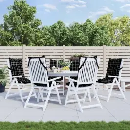 Dārza Krēslu Matrači, 6 Gab., Oksforda Audums, Melnas Rūtis Vidaxl