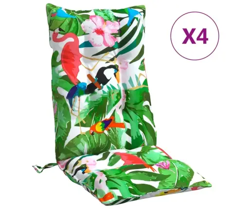 Kõrge Seljatoega Toolipadjad 4 Tk, Mitmevärviline, Kangas