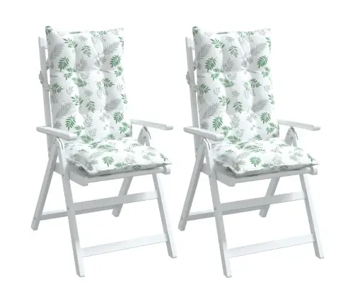 Krēslu Spilveni, 2 Gab., Lapu Apdruka, Oksforda Audums Vidaxl