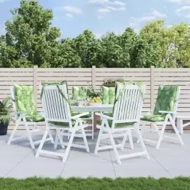 Kõrge Seljatoega Toolipadjad 6 Tk, Lehemuster, Oxford Kangas