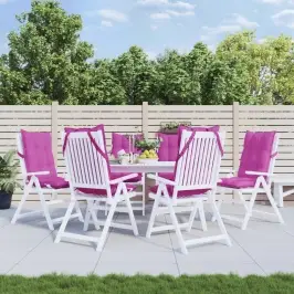 Kõrge Seljatoega Toolipadjad 6 Tk, Roosa, Oxford Kangas