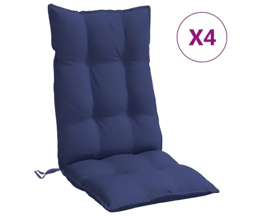 Dārza Krēslu Matrači, 4 Gab., Tumši Zils Oksforda Audums Vidaxl