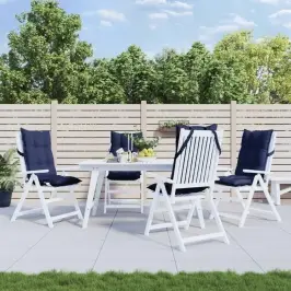 Dārza Krēslu Matrači, 4 Gab., Tumši Zils Oksforda Audums Vidaxl