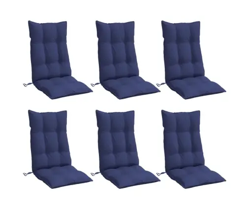 Dārza Krēslu Matrači, 6 Gab., Tumši Zils Oksforda Audums Vidaxl