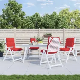 Dārza Krēslu Matrači, 4 Gab., Oksforda Audums, Sarkani Vidaxl