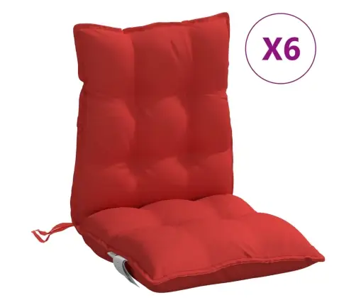 Dārza Krēslu Matrači, 6 Gab., Oksforda Audums, Sarkani Vidaxl